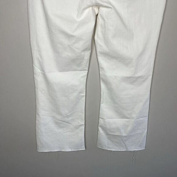 J.CREW Jeans Women 32 Flare Crop NEW White Raw Hem Stretch BO933 - Picture 11 of 16